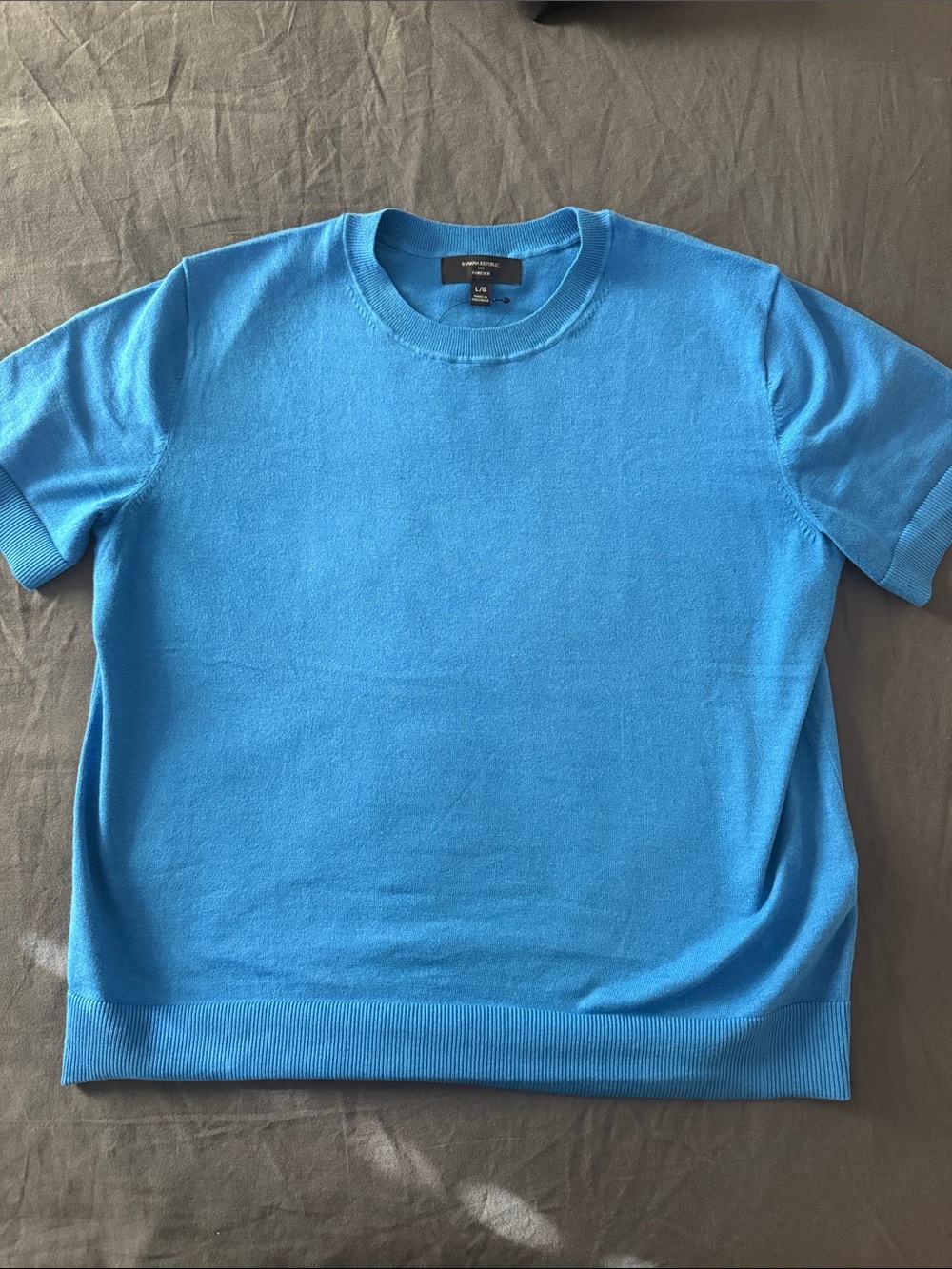 Women's Short Sleeve Knit top - Bright Blue